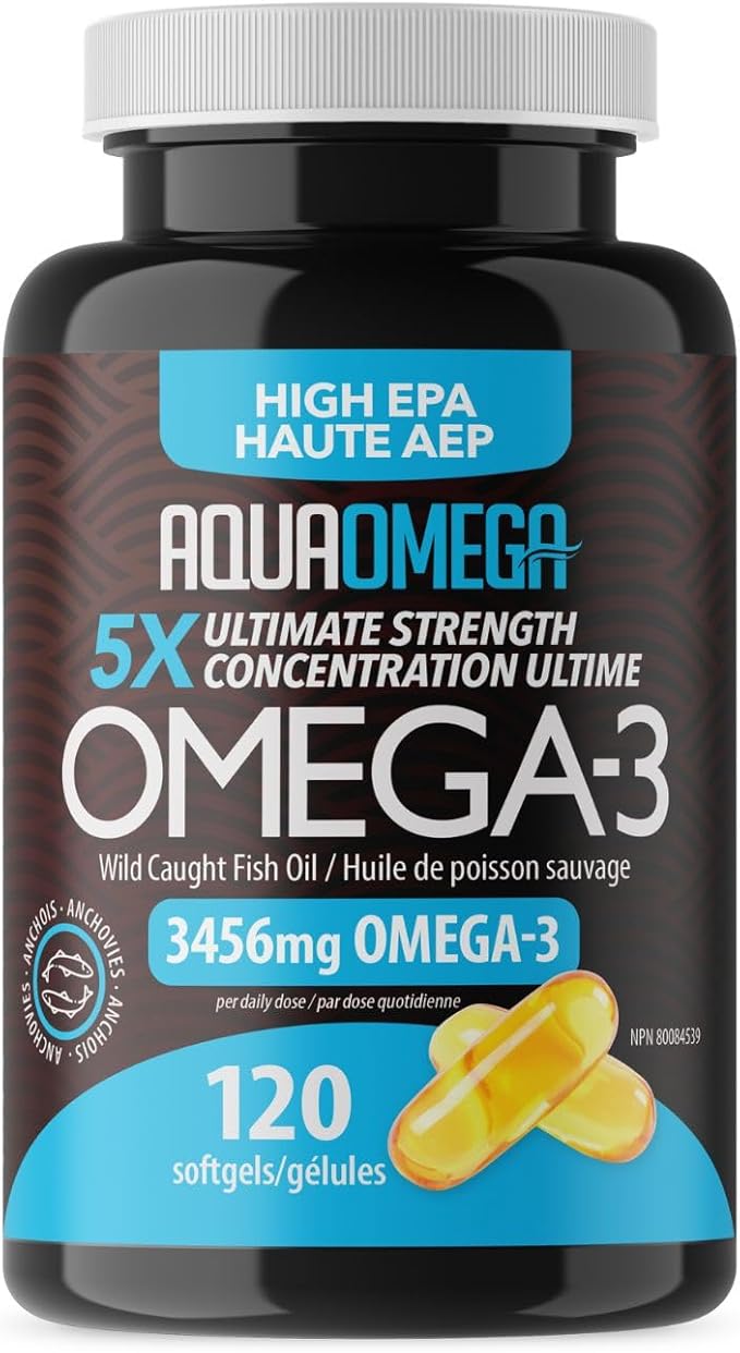 AQUAOMEGA 3456mg Omega-3 High EPA 120 Softgels