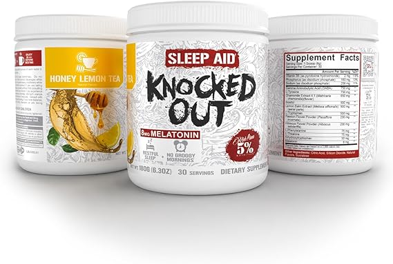 5% SLEEP AID Kocked Out 8mg MELATONIN Honey Lemon Tea