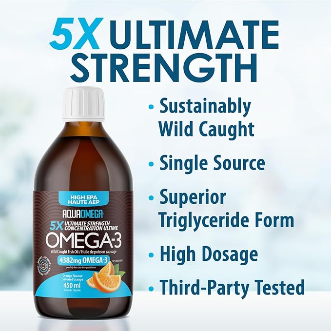 AQUAOMEGA omega-3 450 ml Fish Oil High EPA