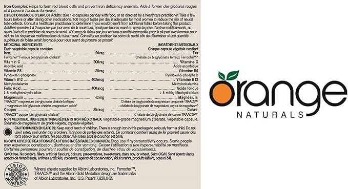 ORANGE NATURALS Iron Complex - 60 Caps