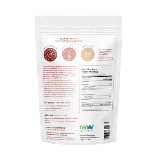 RAW NUTRITIONAL Pure Organic Maca