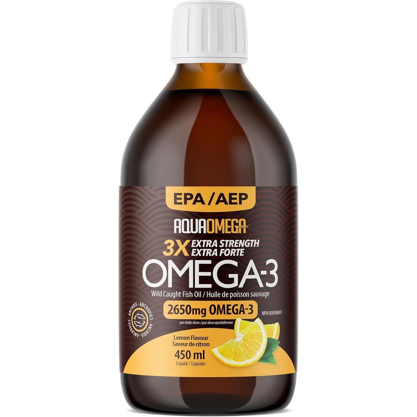 AquaOmega 5x Ultimate Strength High EPA Omega 3 Liquid with DHA and Vitamin D